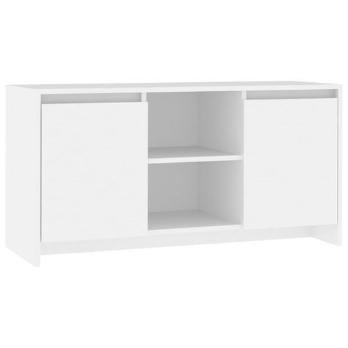 Meuble TV Blanc 102x37,5x52,5 cm Bois d'ingénierie - Photo n°2; ?>