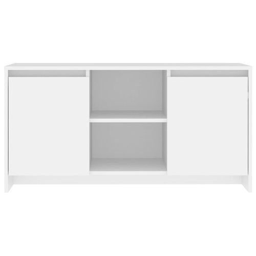 Meuble TV Blanc 102x37,5x52,5 cm Bois d'ingénierie - Photo n°3; ?>