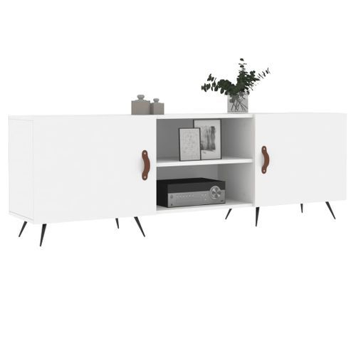 Meuble TV blanc 150x30x50 cm bois d'ingénierie - Photo n°3; ?>