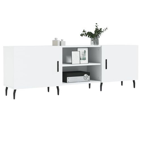 Meuble TV blanc 150x30x50 cm bois d'ingénierie - Photo n°3; ?>