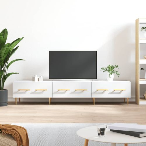 Meuble TV blanc 150x36x30 cm bois d'ingénierie - Photo n°2; ?>