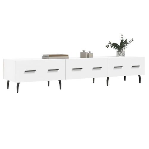 Meuble TV blanc 150x36x30 cm bois d'ingénierie - Photo n°3; ?>