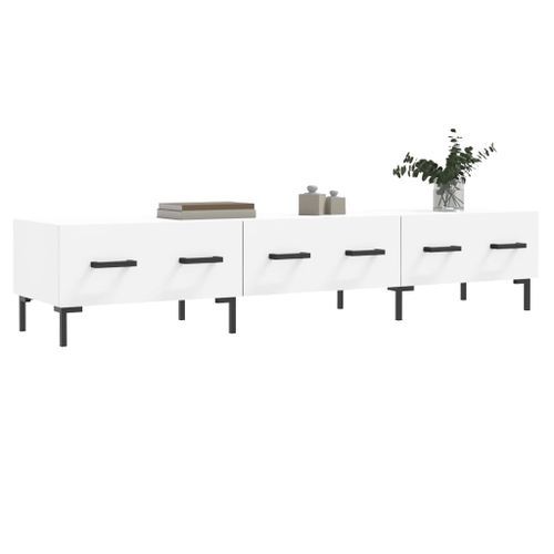 Meuble TV blanc 150x36x30 cm bois d'ingénierie - Photo n°3; ?>