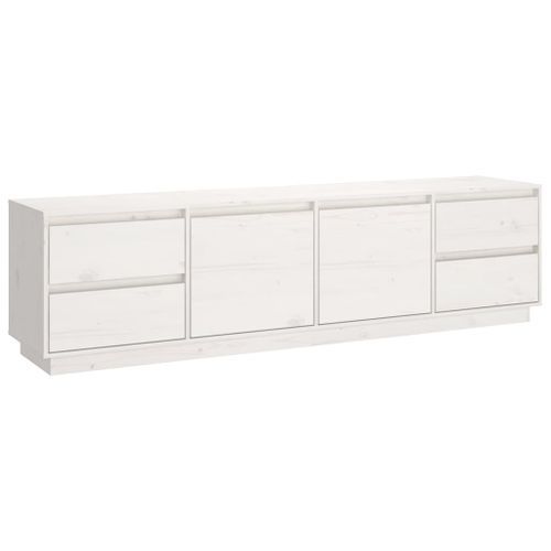 Meuble TV Blanc 176x37x47,5 cm Bois de pin massif - Photo n°2; ?>