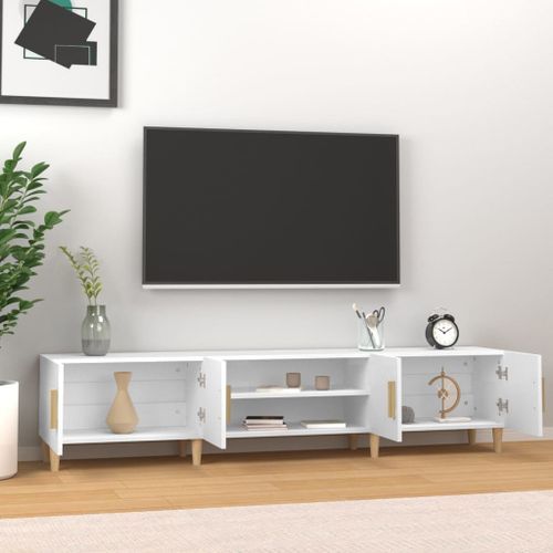 Meuble TV blanc 180x31,5x40 cm bois d'ingénierie - Photo n°3; ?>
