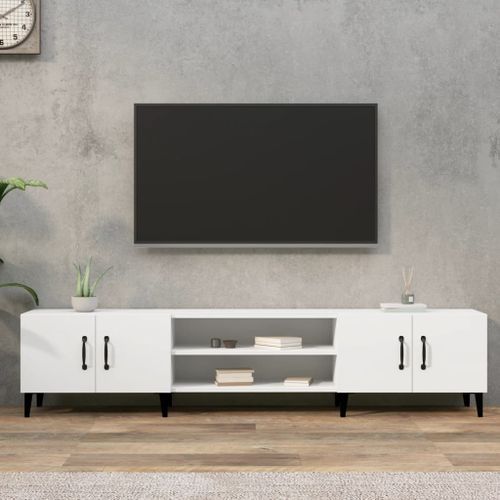 Meuble TV blanc 180x31,5x40 cm bois d'ingénierie - Photo n°2; ?>