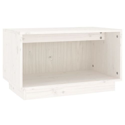 Meuble TV Blanc 60x35x35 cm Bois de pin massif - Photo n°2; ?>