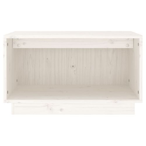 Meuble TV Blanc 60x35x35 cm Bois de pin massif - Photo n°3; ?>