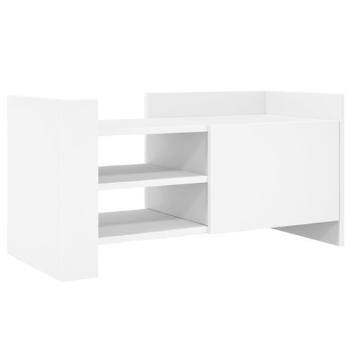 Meuble TV blanc 80x35x40 cm bois d’ingénierie - Photo n°2; ?>