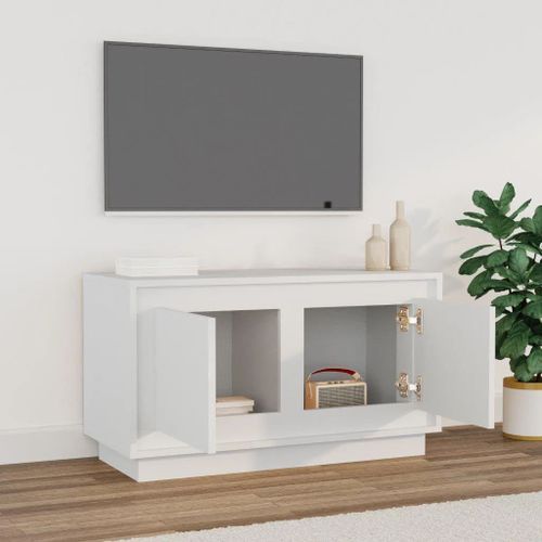Meuble TV blanc 80x35x45 cm bois d'ingénierie - Photo n°3; ?>