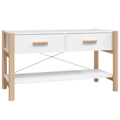 Meuble TV Blanc 82x38x45 cm Bois d'ingénierie - Photo n°2; ?>