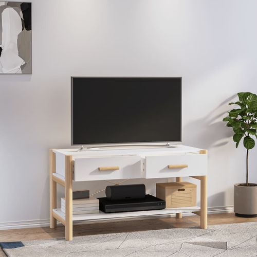 Meuble TV Blanc 82x38x45 cm Bois d'ingénierie - Photo n°3; ?>