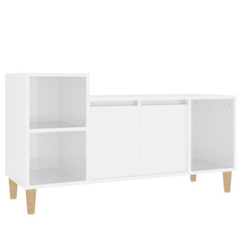 Meuble TV Blanc brillant 100x35x55 cm Bois d'ingénierie - Photo n°2; ?>