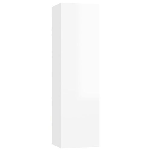 Meuble TV Blanc brillant 30,5x30x110 cm - Photo n°2; ?>