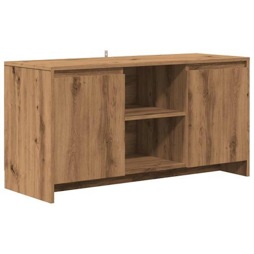 Meuble TV chêne artisanal 102x37,5x52,5 cm bois d'ingénierie - Photo n°2; ?>