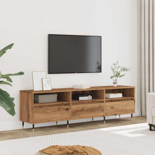 Meuble TV chêne artisanal 150x30x44,5 cm bois d'ingénierie - Photo n°3; ?>