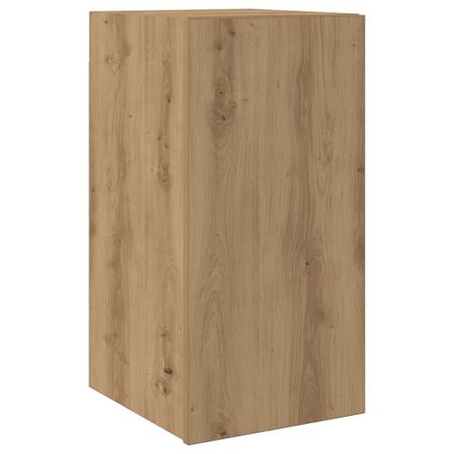 Meuble TV chêne artisanal 30,5x30x60 cm bois d'ingénierie - Photo n°2; ?>