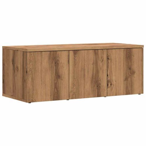 Meuble TV chêne artisanal 80x34x30 cm bois d'ingénierie - Photo n°2; ?>