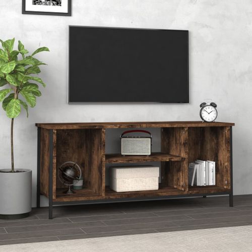 Meuble TV chêne fumé 102x35x45 cm bois d'ingénierie - Photo n°2; ?>