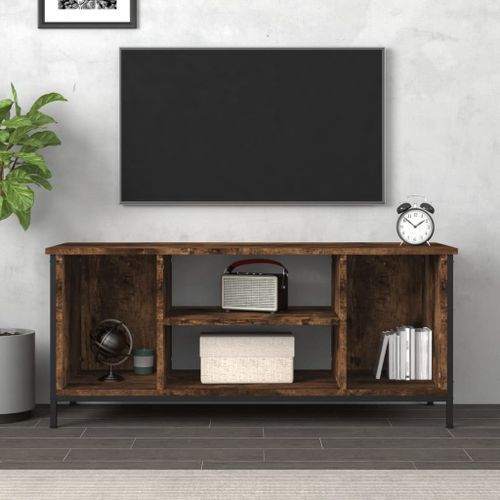 Meuble TV chêne fumé 102x35x45 cm bois d'ingénierie - Photo n°3; ?>