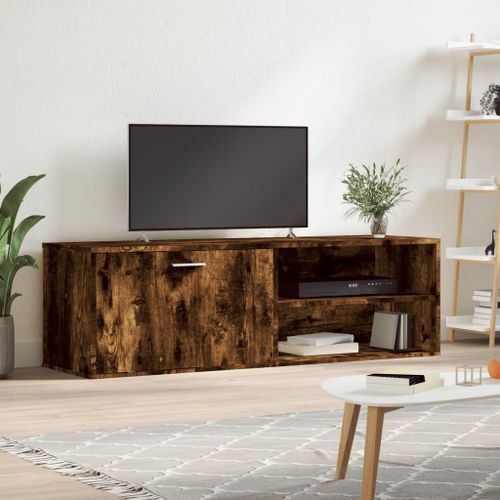 Meuble TV chêne fumé 120x34x37 cm bois d'ingénierie - Photo n°2; ?>