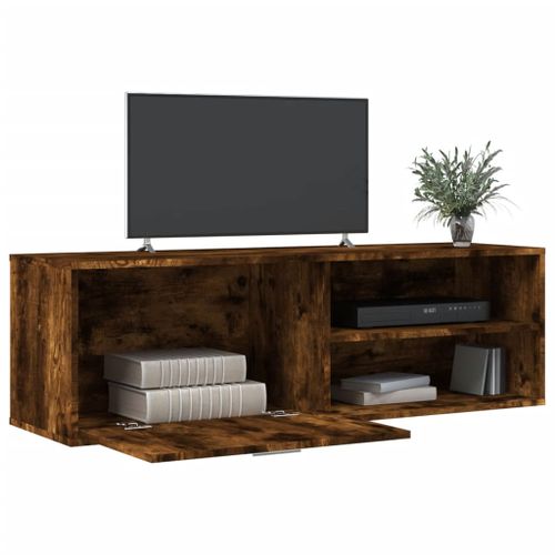 Meuble TV chêne fumé 120x34x37 cm bois d'ingénierie - Photo n°3; ?>