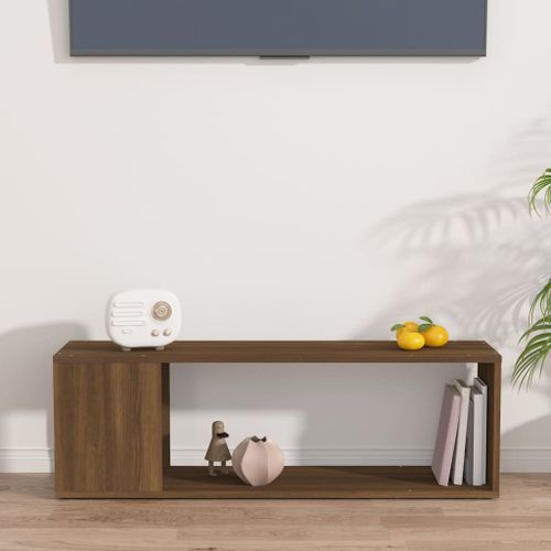 Meuble TV Chêne marron 100x24x32 cm Bois d'ingénierie - Photo n°3; ?>