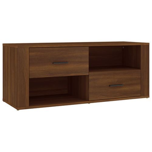 Meuble TV Chêne marron 100x35x40 cm Bois d'ingénierie - Photo n°2; ?>