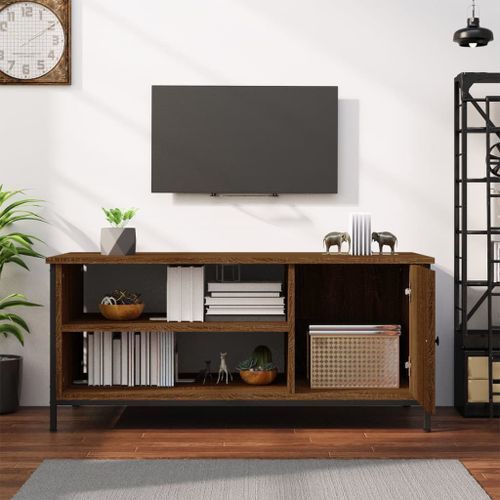 Meuble TV chêne marron 100x40x45 cm bois d'ingénierie - Photo n°3; ?>