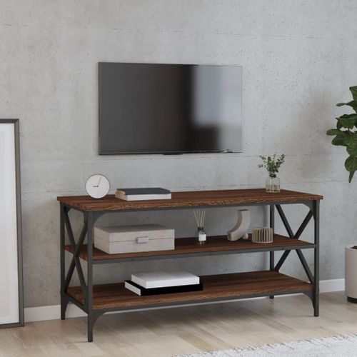 Meuble TV Chêne marron 100x40x50 cm Bois d'ingénierie - Photo n°2; ?>