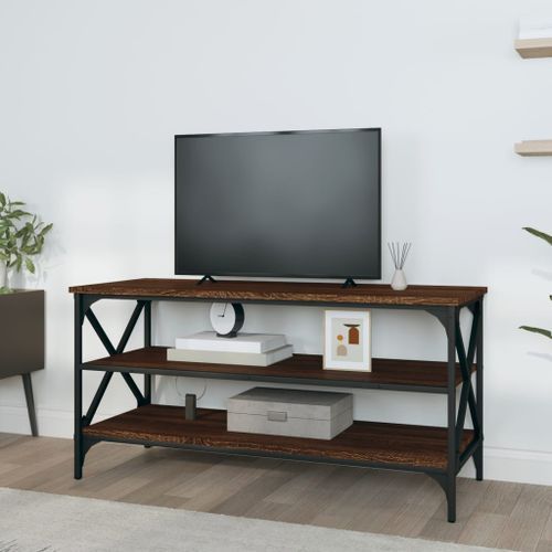 Meuble TV Chêne marron 100x40x50 cm Bois d'ingénierie - Photo n°3; ?>