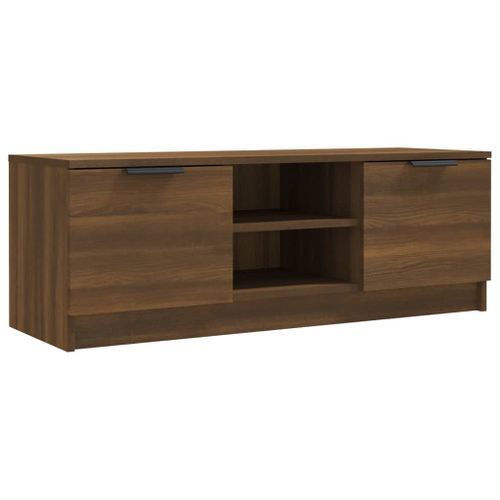 Meuble TV Chêne marron 102x35x36,5 cm Bois d'ingénierie - Photo n°2; ?>