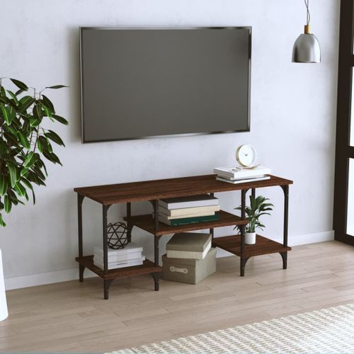 Meuble TV chêne marron 102x35x45,5 cm bois d'ingénierie - Photo n°2; ?>