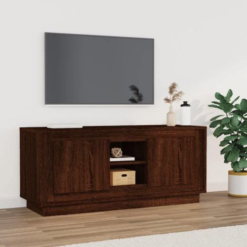 Meuble TV chêne marron 102x35x45 cm bois d'ingénierie - Photo n°2; ?>