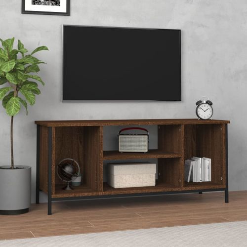 Meuble TV chêne marron 102x35x45 cm bois d'ingénierie - Photo n°2; ?>