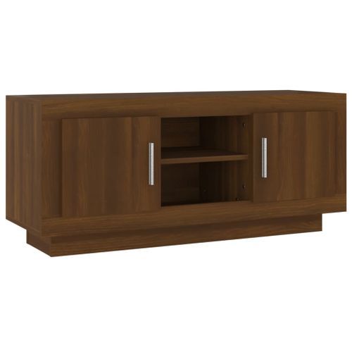 Meuble TV chêne marron 102x35x45 cm bois d'ingénierie - Photo n°2; ?>