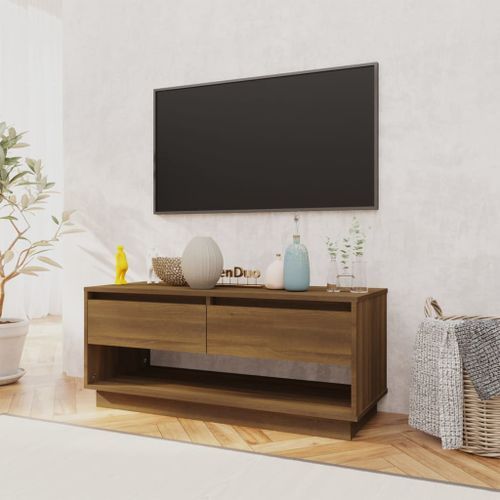 Meuble TV Chêne marron 102x41x44 cm Bois d'ingénierie - Photo n°3; ?>