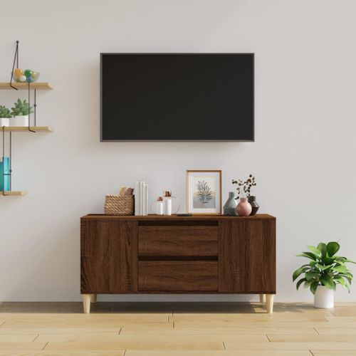 Meuble TV Chêne marron 102x44,5x50 cm Bois d'ingénierie - Photo n°3; ?>