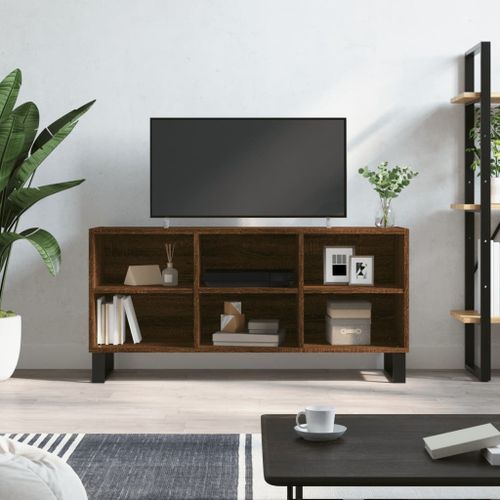 Meuble TV chêne marron 103,5x30x50 cm bois d'ingénierie - Photo n°2; ?>