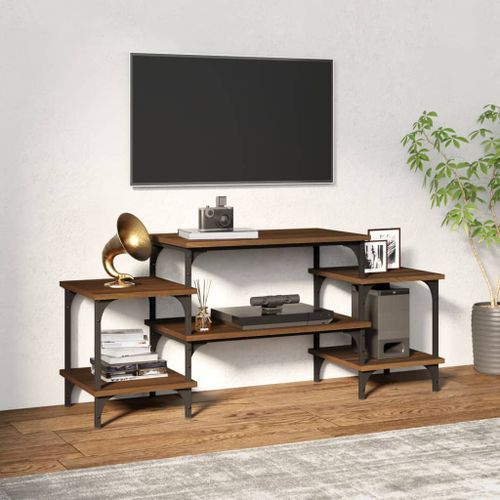 Meuble TV Chêne marron 117x35x52 cm Bois d'ingénierie - Photo n°2; ?>