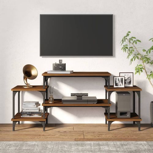 Meuble TV Chêne marron 117x35x52 cm Bois d'ingénierie - Photo n°3; ?>