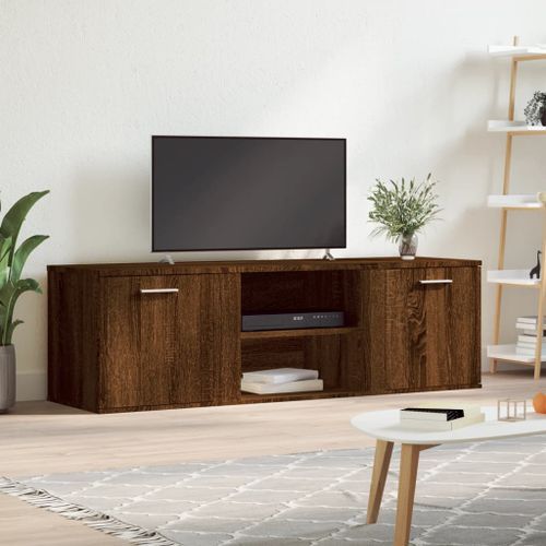 Meuble TV chêne marron 120x34x37 cm bois d'ingénierie - Photo n°2; ?>