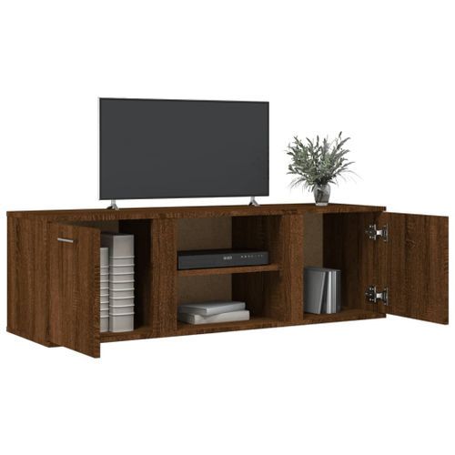 Meuble TV chêne marron 120x34x37 cm bois d'ingénierie - Photo n°3; ?>