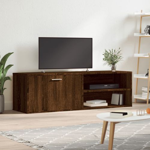 Meuble TV chêne marron 120x34x37 cm bois d'ingénierie - Photo n°2; ?>