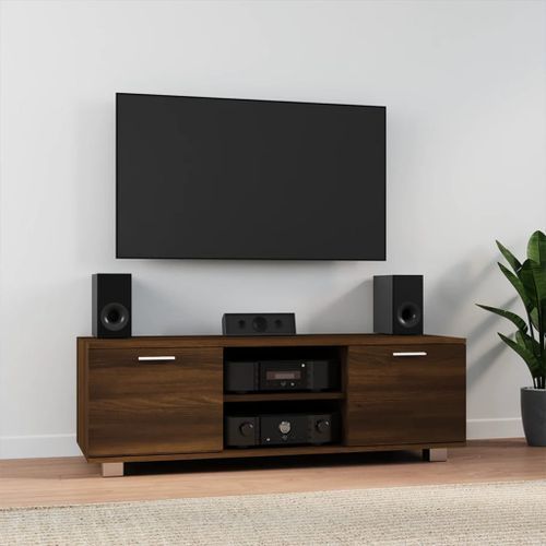 Meuble TV Chêne marron 120x40,5x35 cm Bois d'ingénierie - Photo n°2; ?>