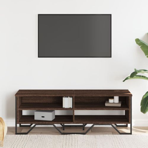 Meuble TV chêne marron 122x34x41 cm bois d'ingénierie - Photo n°3; ?>