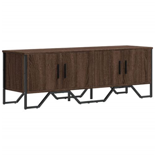 Meuble TV chêne marron 122x34x41 cm bois d'ingénierie - Photo n°2; ?>