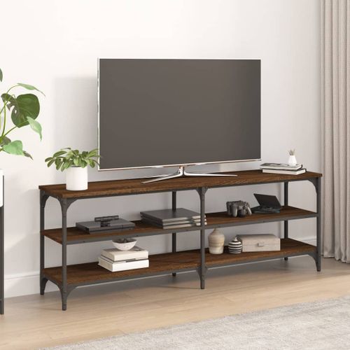 Meuble TV chêne marron 140x30x50 cm bois d'ingénierie - Photo n°2; ?>