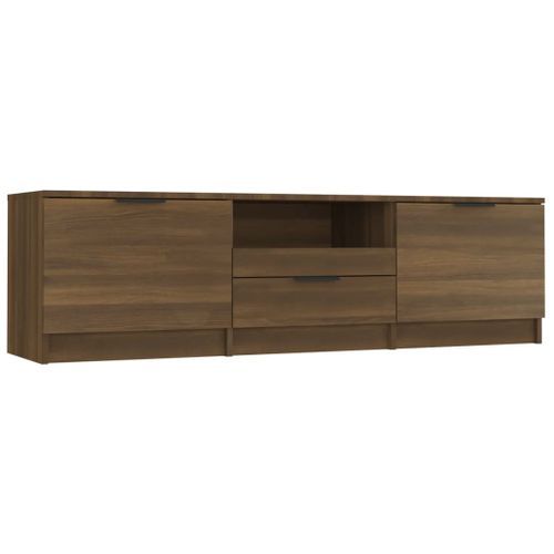 Meuble TV Chêne marron 140x35x40 cm Bois d'ingénierie - Photo n°2; ?>