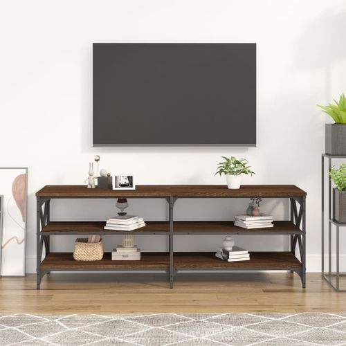 Meuble TV chêne marron 140x40x50 cm bois d'ingénierie - Photo n°3; ?>